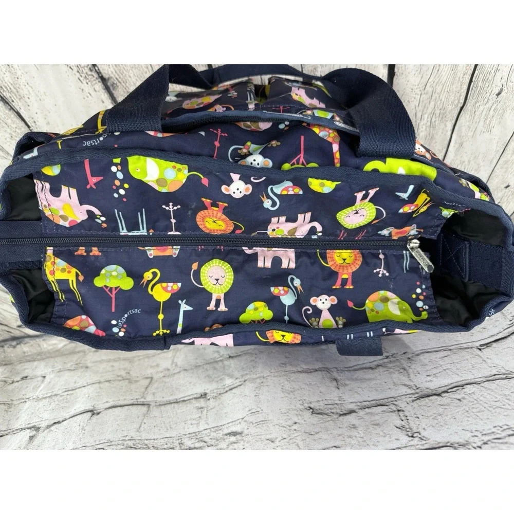 Le‎ Sportsac Ryan Baby Bag Navy Zoo Animals Large *MISSING SHOULDER STRAP*